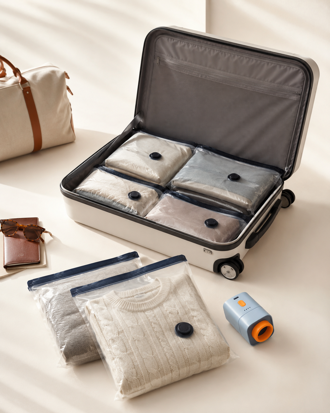 Kit de compression voyage pour optimiser une valise